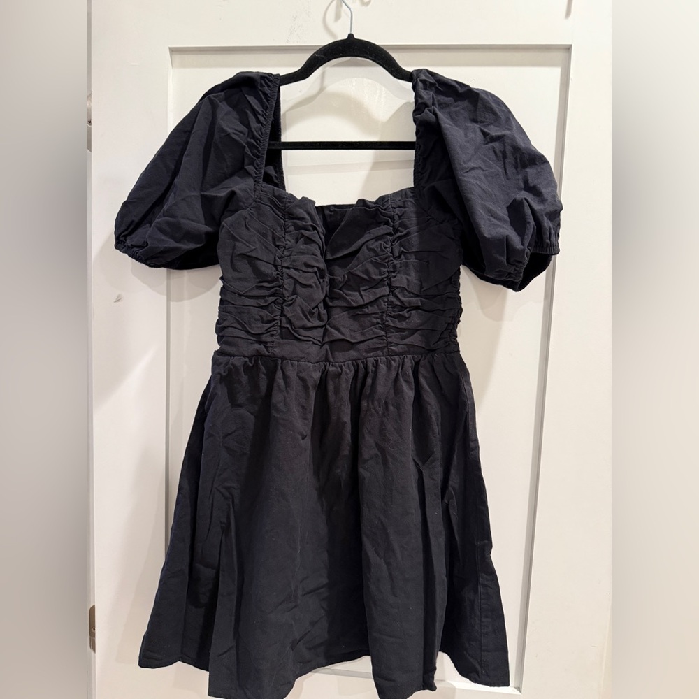 Talia Dress - black puffy sleeve - size medium - Sur La Cote - Picture 4 of 5